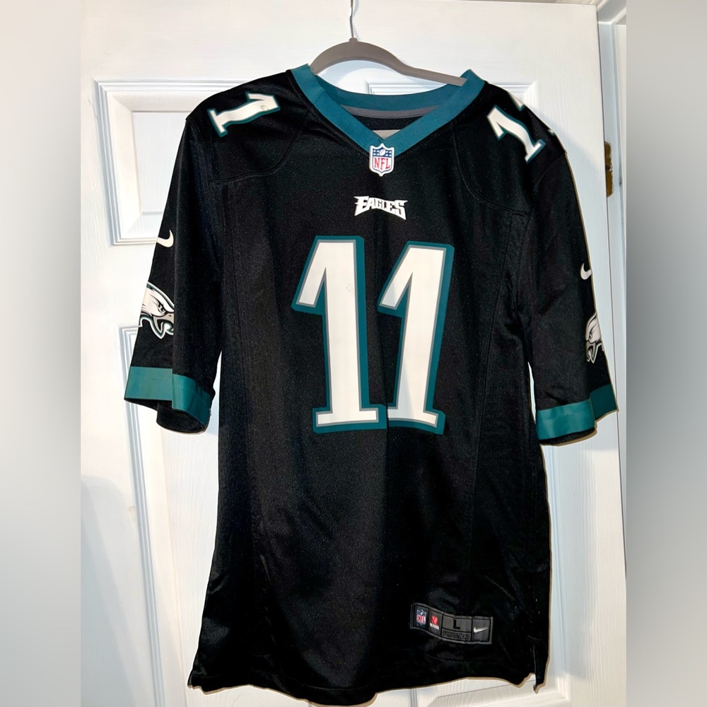 NFL Black and Teal On-Field Jersey.  Carson Wentz.